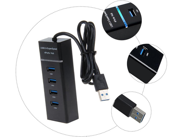 Rozbočovač usb 3.0 rozdeľovač portov 4 portový rozdeľovač adaptér adaptér