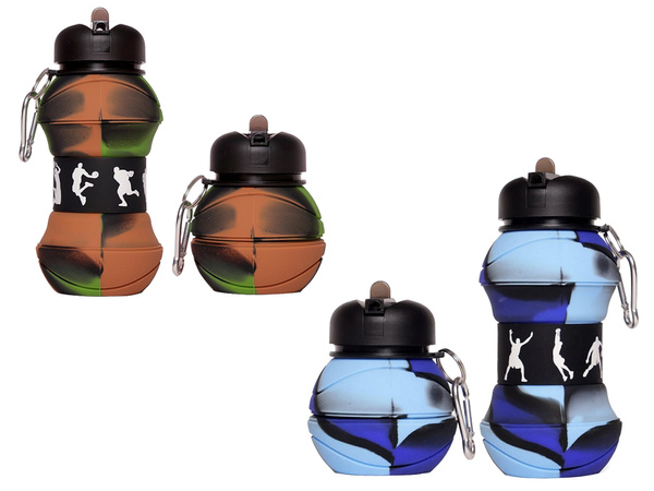 Foldable sports water bottle silicone sports bottle with spout mouthpiece 500