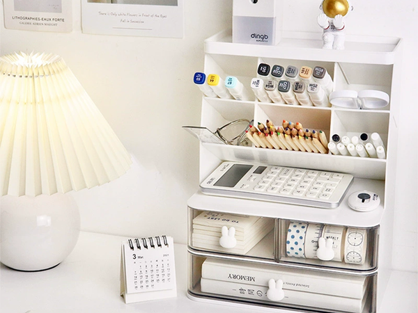 Cabinet organiser desk organiser shelves for cosmetics small items drawers