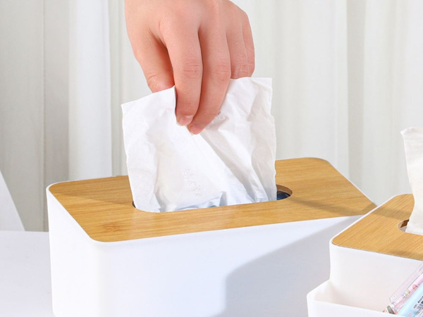 Boîte à mouchoirs, récipient organiseur, mouchoir en bambou