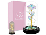 Rosa eterna en caja de cristal luminosa led de regalo para la ocasión de la mujer