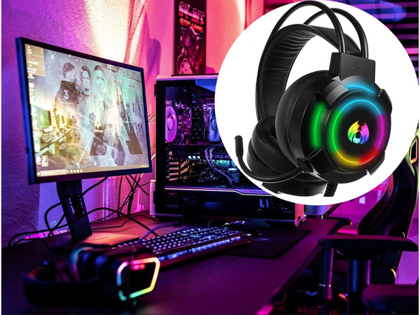 Casque gaming filaire led rgb avec micro 5.1