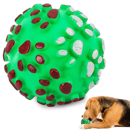 Squeaky dog toy teether ball rubber colours