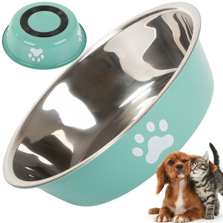 Perro gato comida agua metal anti-slip pot large 250ml