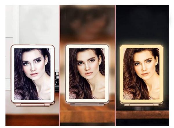 Led megvilágított smink tükör összecsukható utazótükör