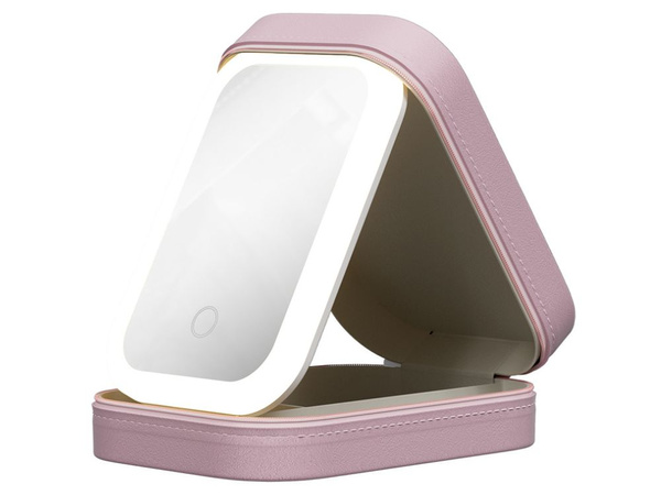 Espejo de maquillaje con iluminación led organizador para cosméticos de viaje