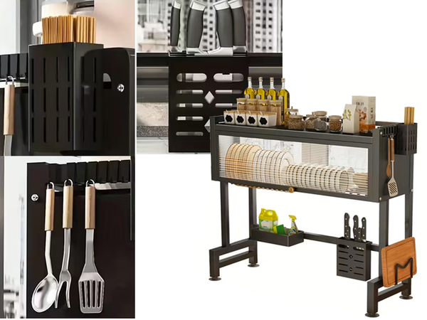 Séchoir à vaisselle, assiettes et couverts grand égouttoir armoire de rangement 85 cm