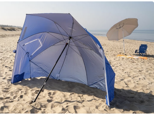 Sombrilla de playa pantalla plegable carpa de jardín 2en1 xxl grande con filtro uv