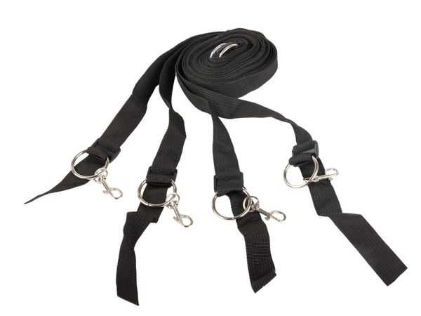 ESPOSAS BDSM CAMA ARNÉS CONJUNTO PARA PAREJAS CORREAS AJUSTABLES NEGRO