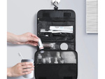 Travel cosmetics bag, hanging organiser for the bathroom, with zip, hook and handle
