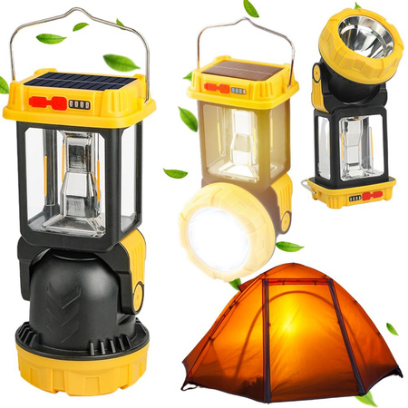 Lámpara solar led para camping con soporte para colgar 5 modos