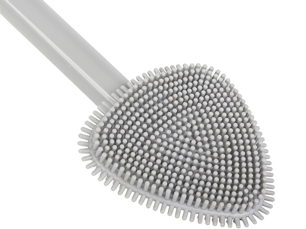 Silicone toilet brush for toilet washing wall unit