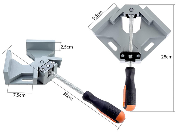 JOINER'S CLAMP ANGLE BRACKET 90 CORNER VISE METAL HANDLE