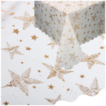 Mantel navidad estrellas blancas copos de nieve 140x220cm