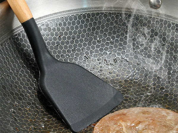 Juego de utensilios de cocina de silicona y madera accesorios cucharas 12 piezas