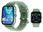 Montre connectée pour femme et homme, bracelet en caoutchouc, sport, Bluetooth, appels, vert