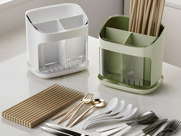 Organizér drip tray pre sušičku príborov do kuchyne s odtokom 4 priečesky