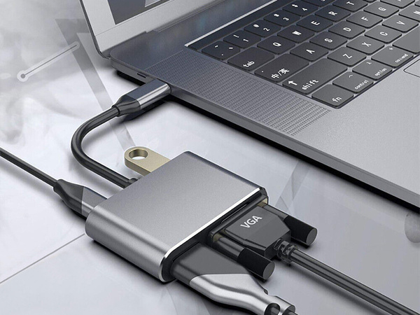 Adapter usb-c hdmi 4k vga hub usb 3.0 usb-c tápegység adapterre