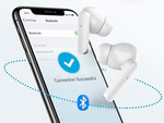 Bezdrátová sluchátka do uší bluetooth s nabíjecím pouzdrem s led diodami a mikrofonem