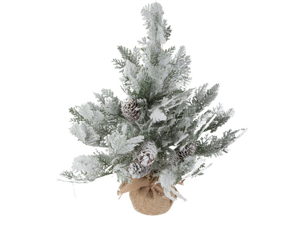 Artificial christmas tree snow small 45cm decorative desk table thick snowy