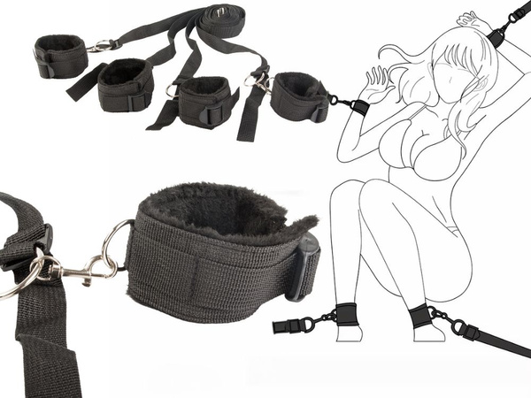 ESPOSAS BDSM CAMA ARNÉS CONJUNTO PARA PAREJAS CORREAS AJUSTABLES NEGRO
