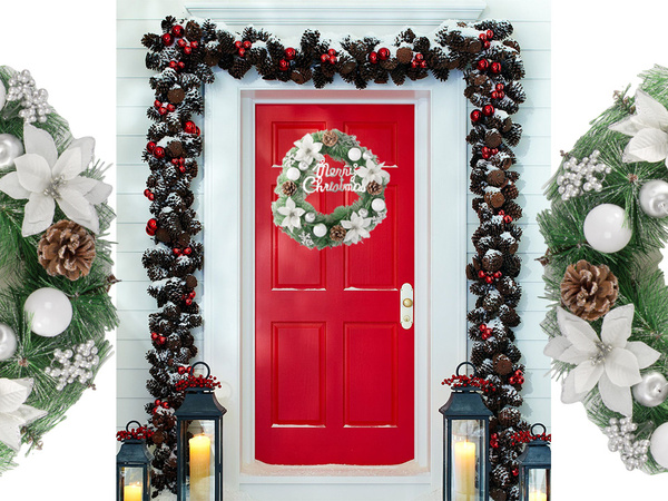 Guirnalda decorativa navideña decoración de pared decoración de puertas adornos navideños