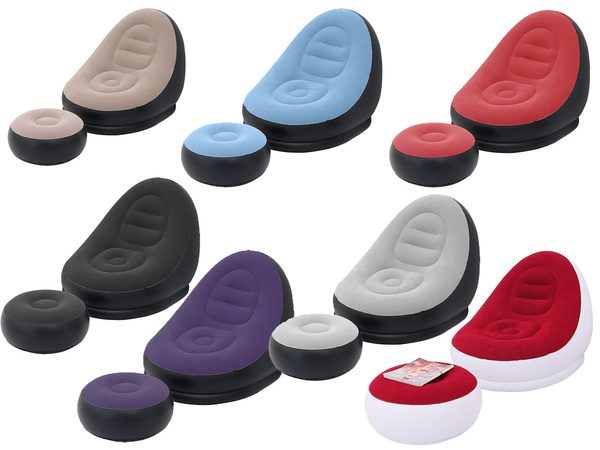 Fauteuil de jardin chaise longue gonflable plage pouf repose-pieds confortable