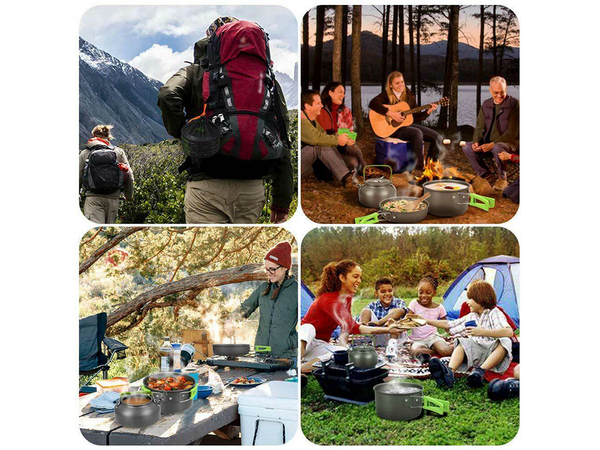 Camping cookware set kemping kettle frying pan 18in1