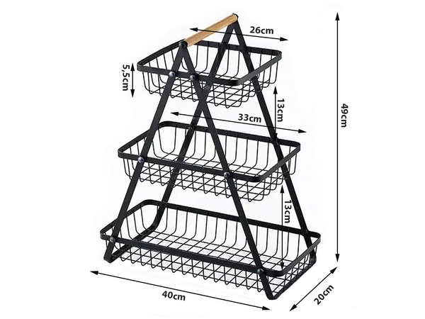 Estante de cocina altillo organizador de cocina de tres pisos con cesta