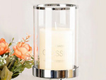 Candle holders glamour metal crystal glass set chrome 3 pcs