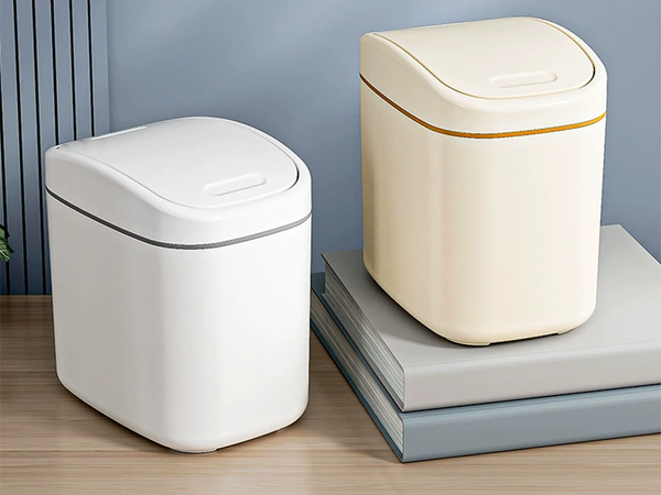 Mini poubelle pour salle de bain poubelle de bureau à clapet 2 l