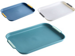 Plastic kitchen tray for serving breakfast, drinks, cakes and desserts