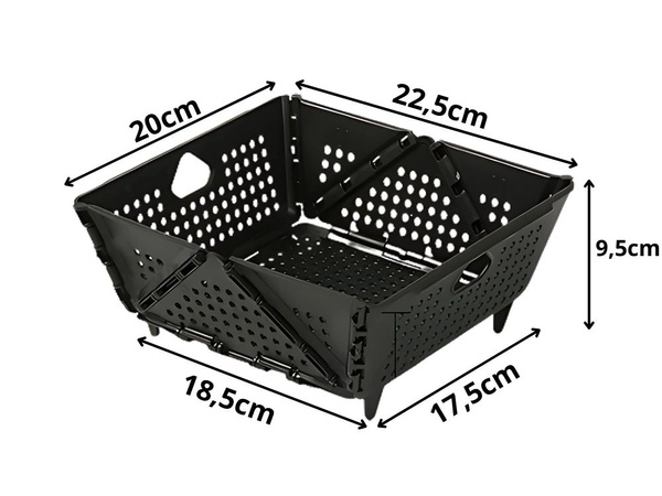 Cesta para frutas y verduras, organizador, escurridor plegable, bandeja de plástico, cesta