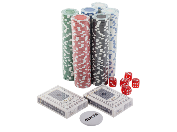 Texas poker set 300 fichas 2 barajas estuche