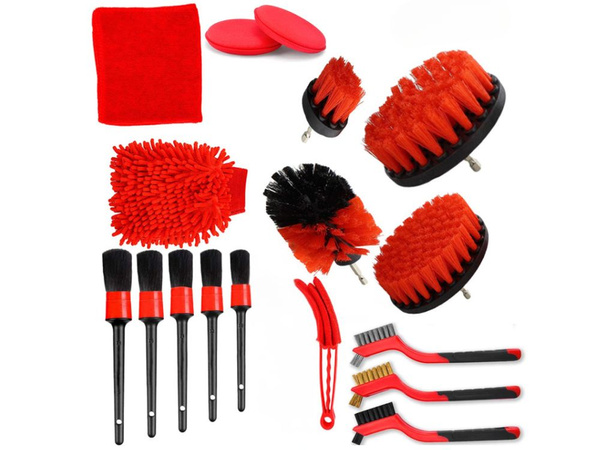 ZESTAW DETAILINGOWY DO CZYSZCZENIA SAMOCHODU SZCZOTKI PADY ORGANIZER TORBA
