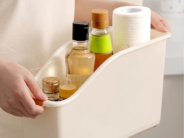 Container de plastic pentru organizarea bucătăriei, pentru produse de curățare a bucătăriei, dulap