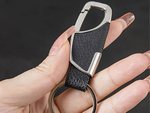 Porte-clefs métal porte-clefs faux cuir argent noir