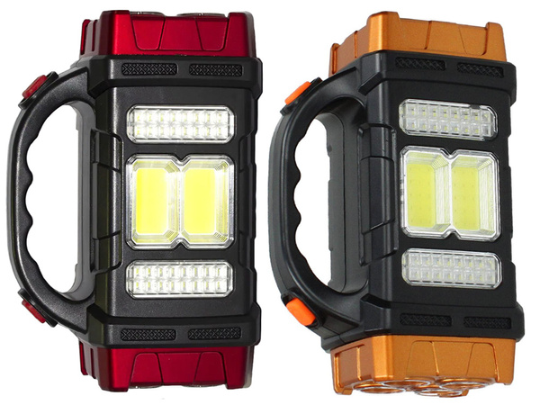 Solární svítilna přenosná dobíjecí led cob powerbank reflektor