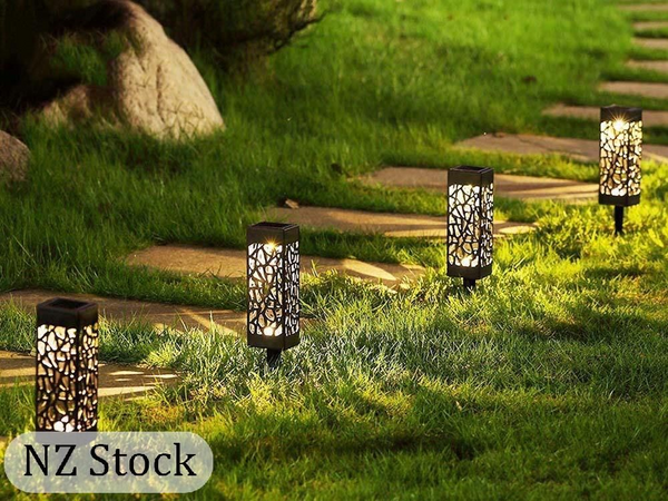 Lampe de jardin solaire décorative set de 4 pièces détecteur de crépuscule