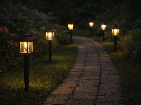 2 x SOLÁRNA LAMPY S SENZOROM SOČNÉHO SVITU A POHYBU, TYP S KOLÍKOM, VODOVZDORNÉ, DEKORATÍVNE