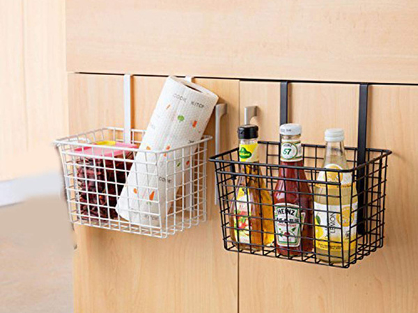 Basket metal door-hung organiser kitchen hanging shelf