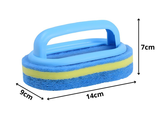 Sponge cleaning brush with handle bathroom kitchen universal