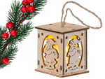 Hölzerne hängende weihnachtsbaumlaterne beleuchtung weihnachtsdekoration mickey