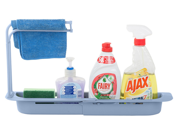 Portautensilios de cocina fregadero organizador estante escurridor plegable
