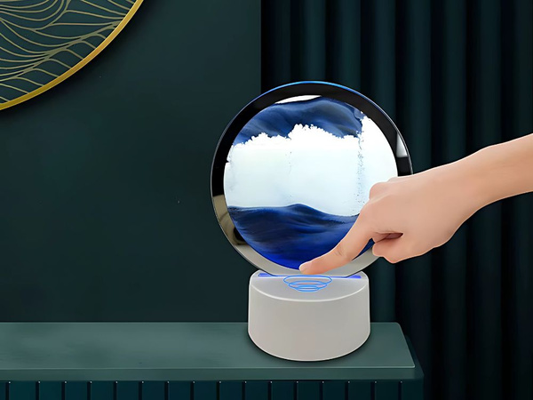 Pesek svetilka 3d premikajoče dinamično pesek dekorativno mizo usb vodil rgb