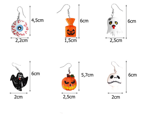 Halloween earrings halloween party ghost ghost pumpkin candy eye