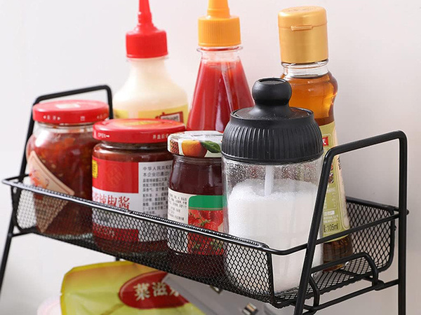 Bucătărie raft bucătărie organizator în picioare două niveluri loft spice rack