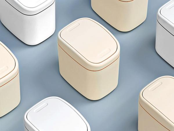 Mini poubelle pour salle de bain poubelle de bureau à clapet 2 l