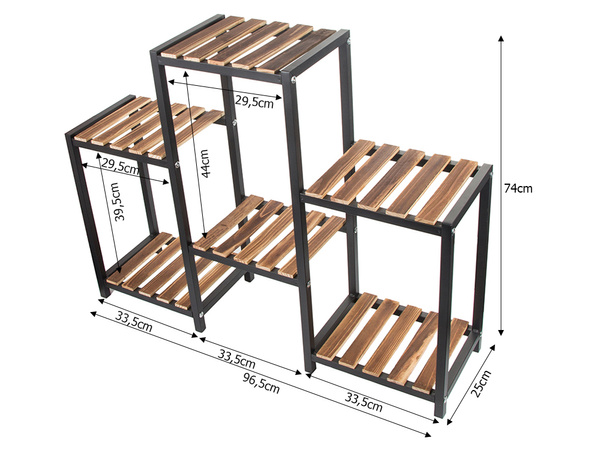 Jardinera alta jardinera de madera estanteria de 3 niveles