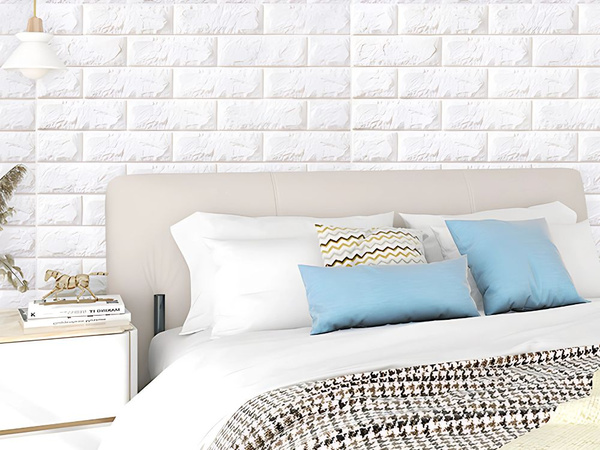 Sienų plokštės 3d plytų baltos spalvos tapetai savaime lipnios dekoratyvinės putos